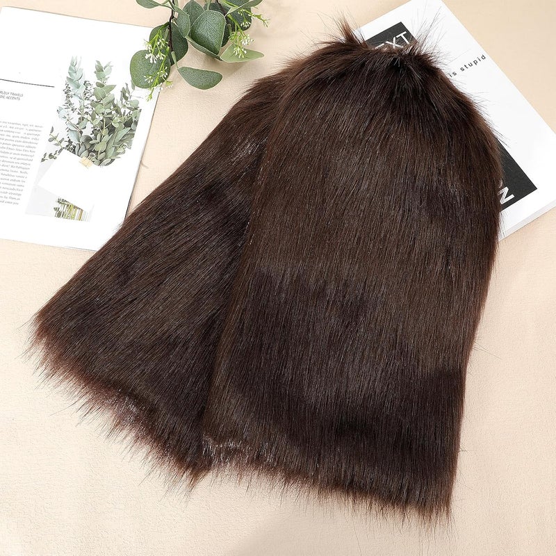 XEPST Faux Fur Fuzzy Leg Warmers Furry Boot Covers for Women, Warm Fuzzy Boot Cuff Boot Sleeves Leg Warmers for Party Costume - Image 5